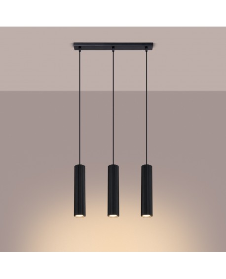 Lampa wisząca KARBON 3L czarny Sollux SL.1575