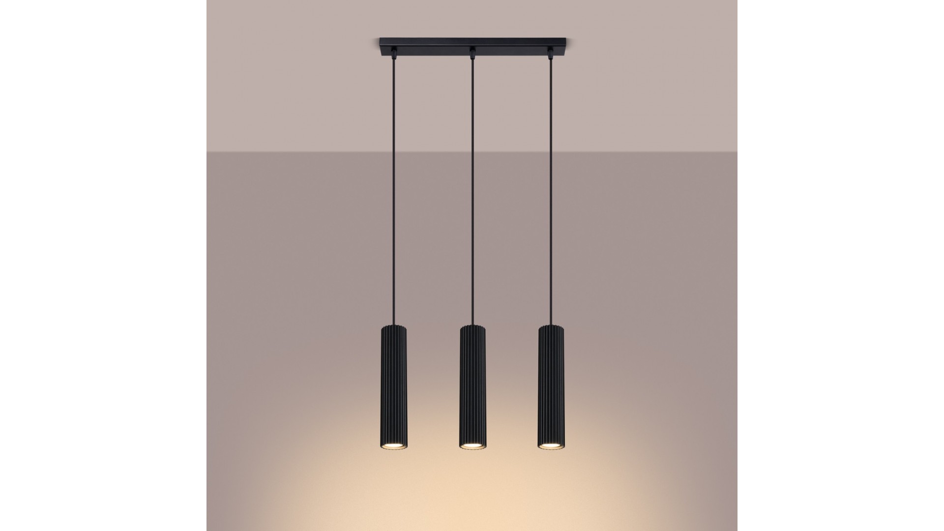 Lampa wisząca KARBON 3L czarny Sollux SL.1575