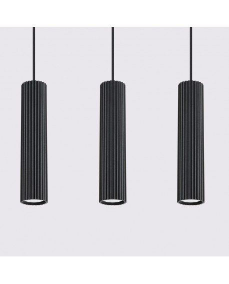 Lampa wisząca KARBON 3L czarny Sollux SL.1575