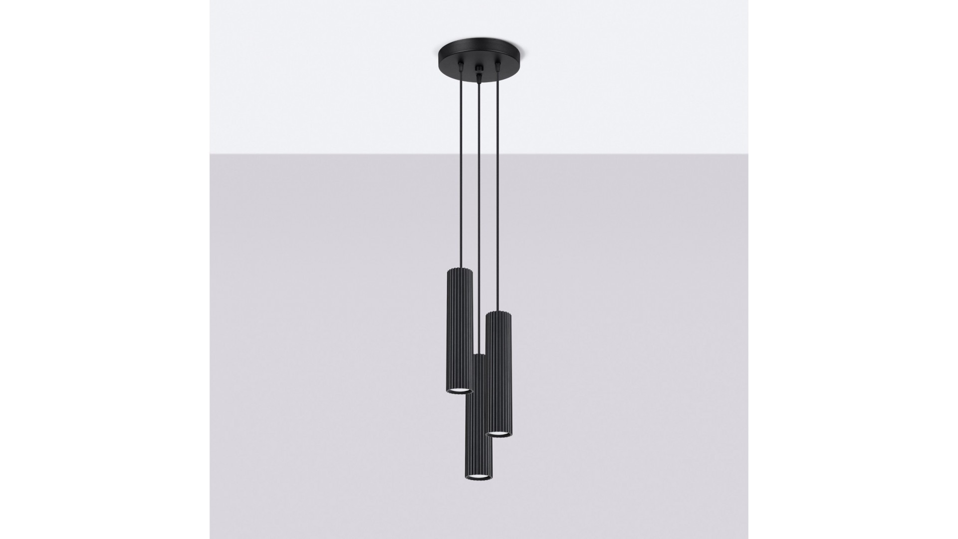 Lampa wisząca KARBON 3P czarny Sollux SL.1576