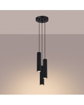 Lampa wisząca KARBON 3P czarny Sollux SL.1576