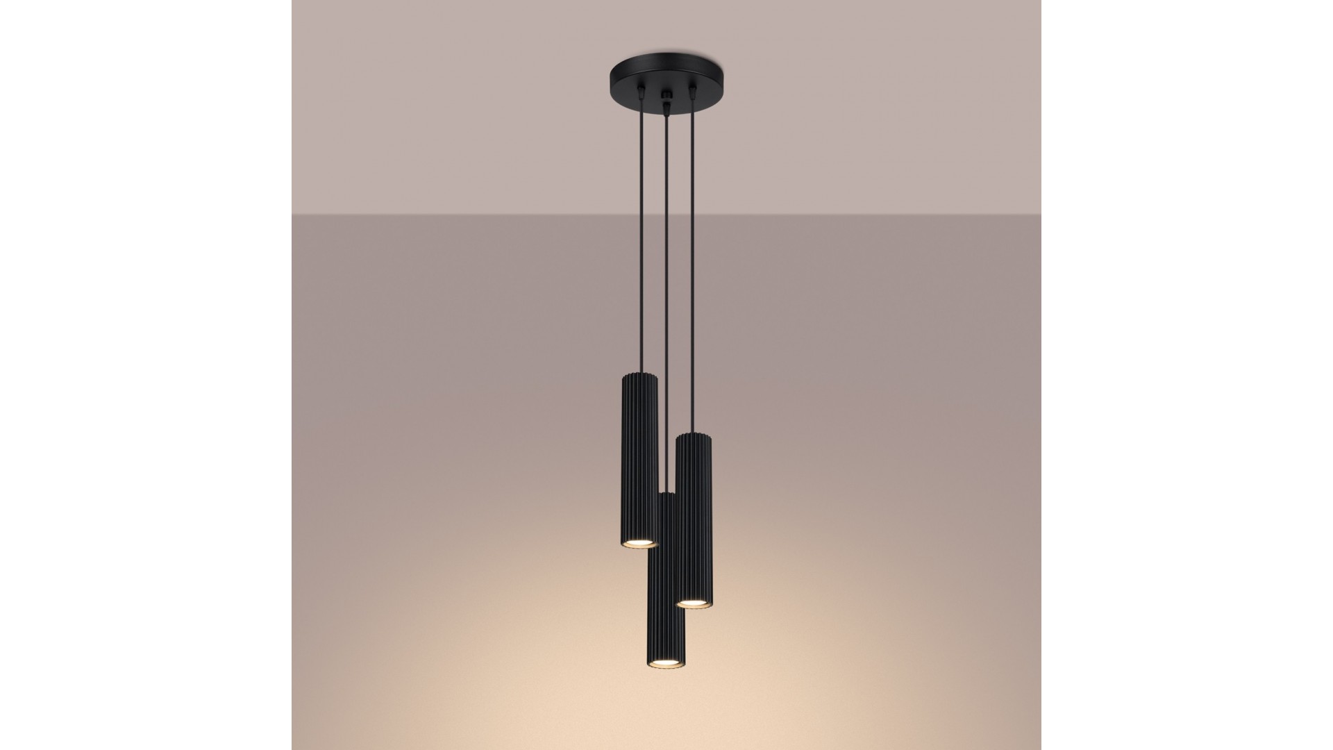 Lampa wisząca KARBON 3P czarny Sollux SL.1576