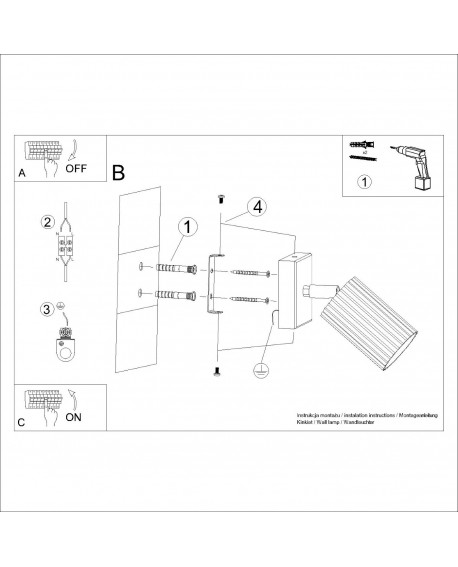 Kinkiet KARBON czarny Sollux SL.1578