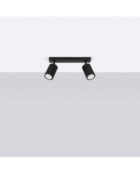 Plafon KARBON 2 czarny Sollux SL.1580