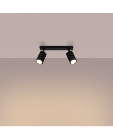 Plafon KARBON 2 czarny Sollux SL.1580