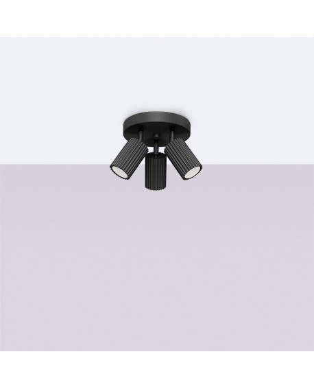 Plafon KARBON 3P czarny Sollux SL.1582
