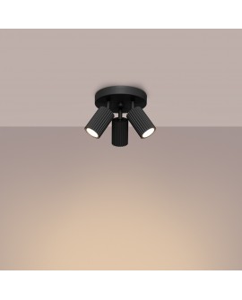 Plafon KARBON 3P czarny Sollux SL.1582