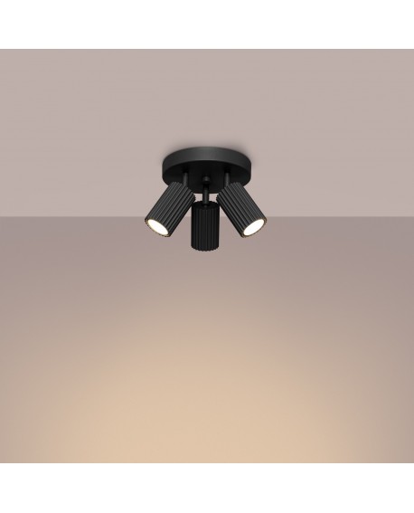 Plafon KARBON 3P czarny Sollux SL.1582