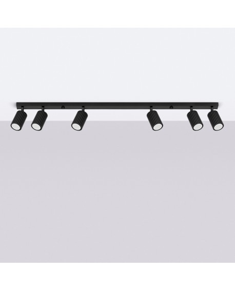 Plafon KARBON 6L czarny Sollux SL.1585