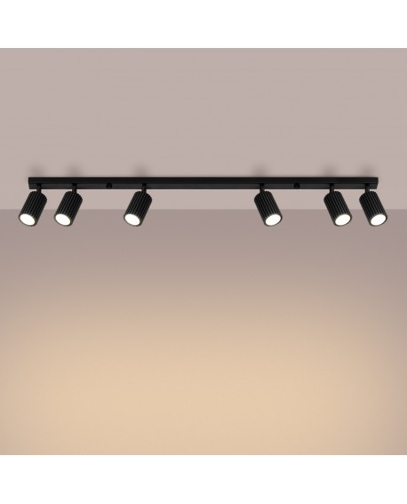 Plafon KARBON 6L czarny Sollux SL.1585