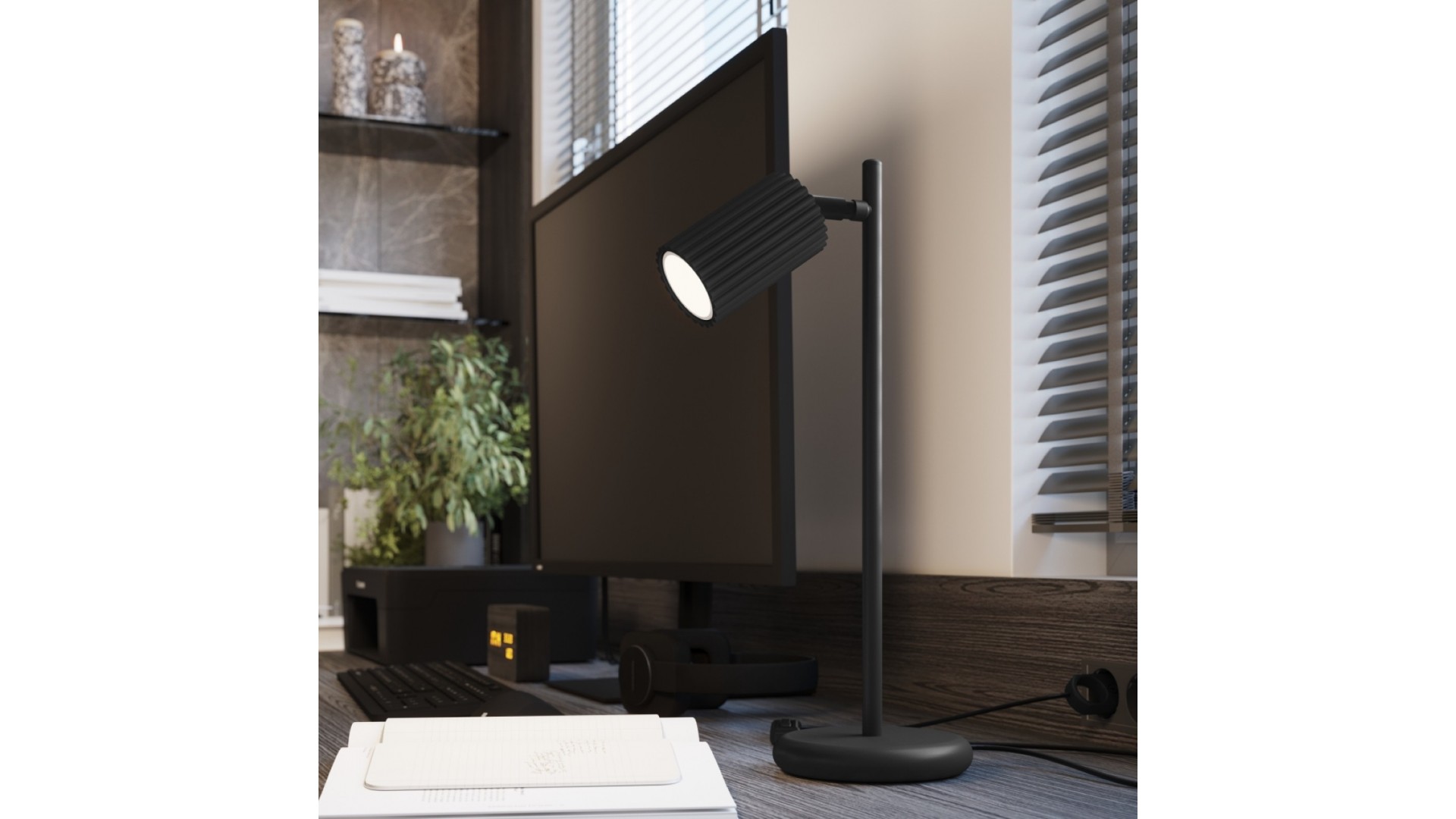 Lampa biurkowa KARBON czarna Sollux SL.1586