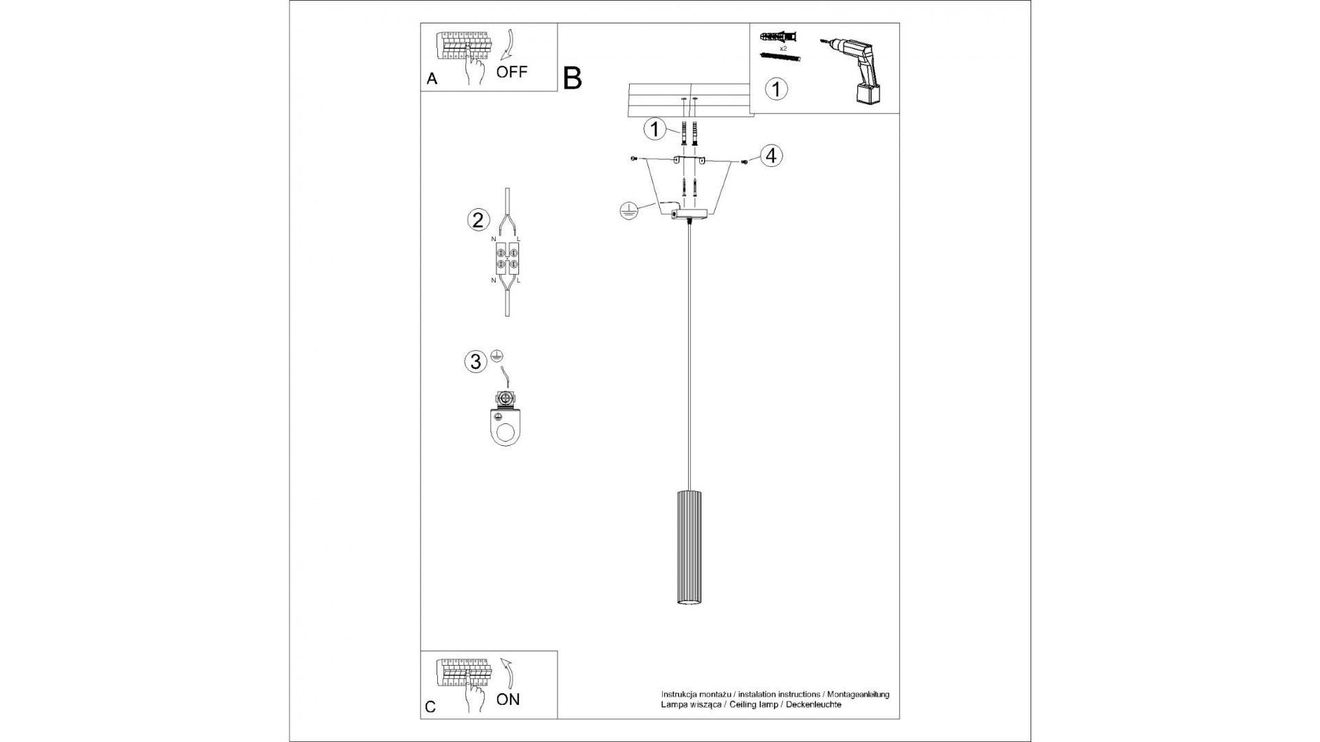 Lampa wisząca KARBON 1 beżowy Sollux SL.1592