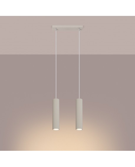 Lampa wisząca KARBON 2 beżowy Sollux SL.1593