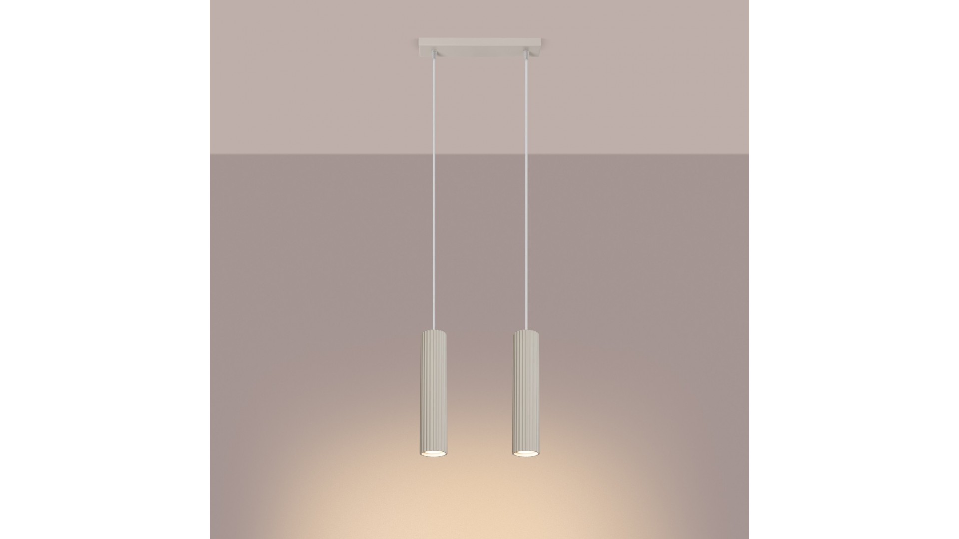 Lampa wisząca KARBON 2 beżowy Sollux SL.1593