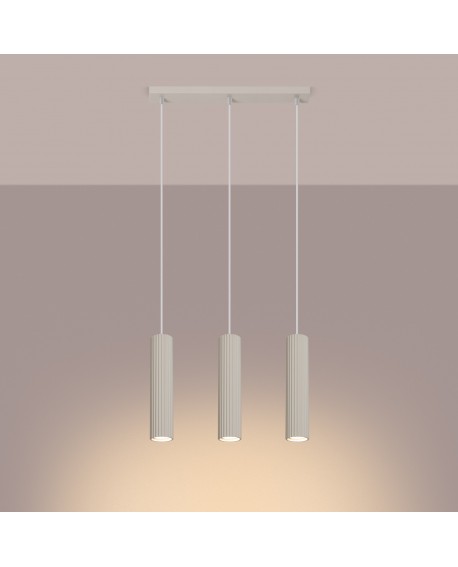 Lampa wisząca KARBON 3L beżowy Sollux SL.1594