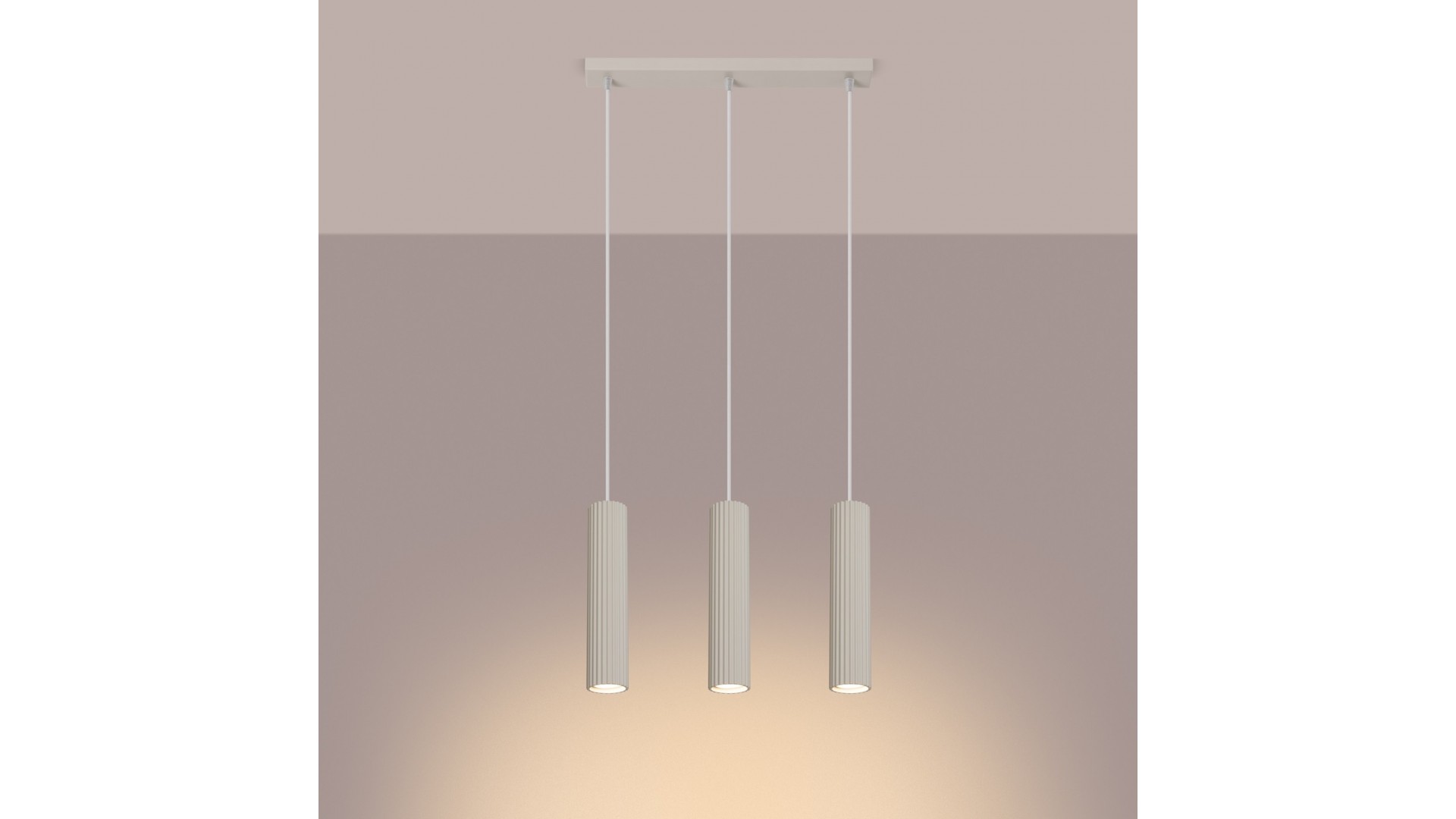 Lampa wisząca KARBON 3L beżowy Sollux SL.1594