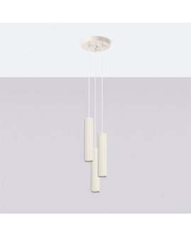 Lampa wisząca KARBON 3P beżowy Sollux SL.1595