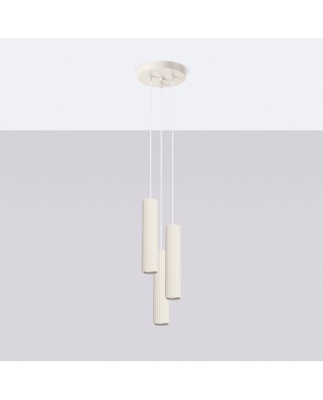 Lampa wisząca KARBON 3P beżowy Sollux SL.1595