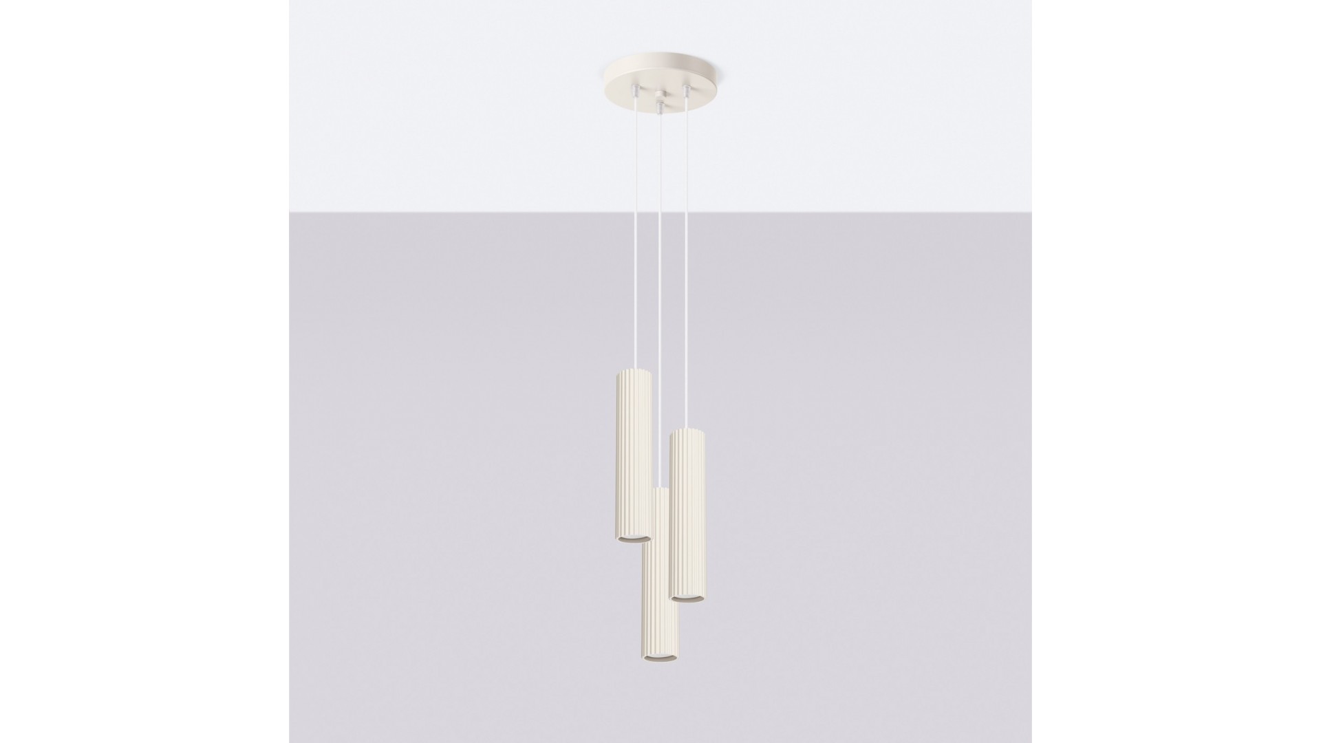 Lampa wisząca KARBON 3P beżowy Sollux SL.1595