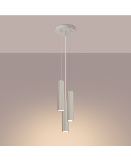 Lampa wisząca KARBON 3P beżowy Sollux SL.1595