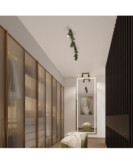 Plafon KARBON 40 zielony oliwkowy Sollux SL.1609