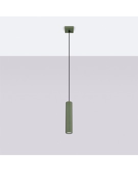 Lampa wisząca KARBON 1 zielony oliwkowy Sollux SL.1611