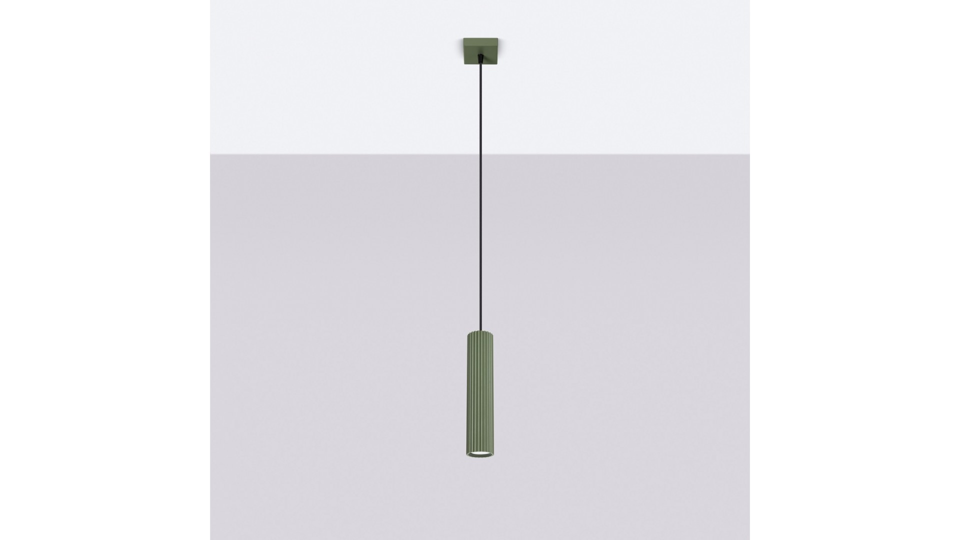 Lampa wisząca KARBON 1 zielony oliwkowy Sollux SL.1611
