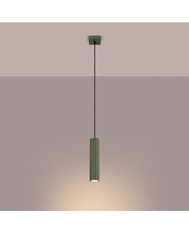 Lampa wisząca KARBON 1 zielony oliwkowy Sollux SL.1611