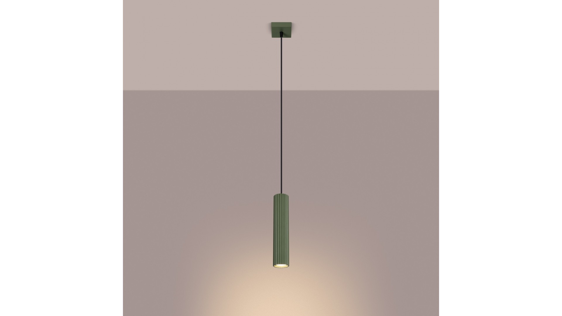 Lampa wisząca KARBON 1 zielony oliwkowy Sollux SL.1611
