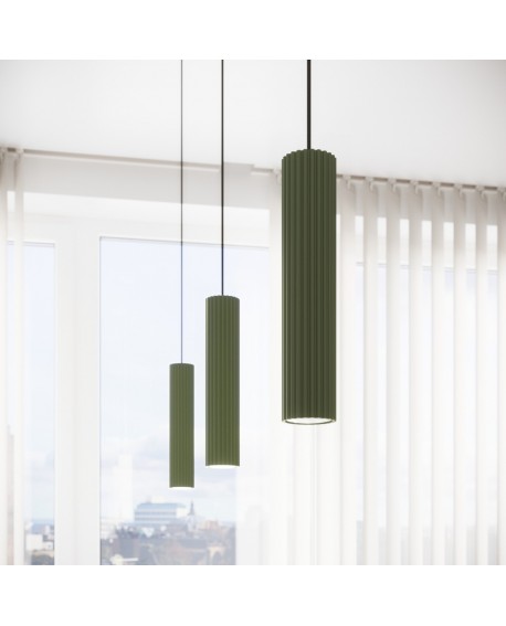 Lampa wisząca KARBON 1 zielony oliwkowy Sollux SL.1611