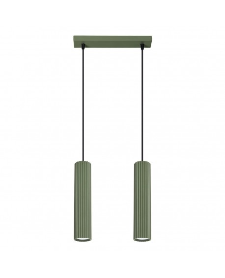 Lampa wisząca KARBON 2 zielona oliwka Sollux SL.1612