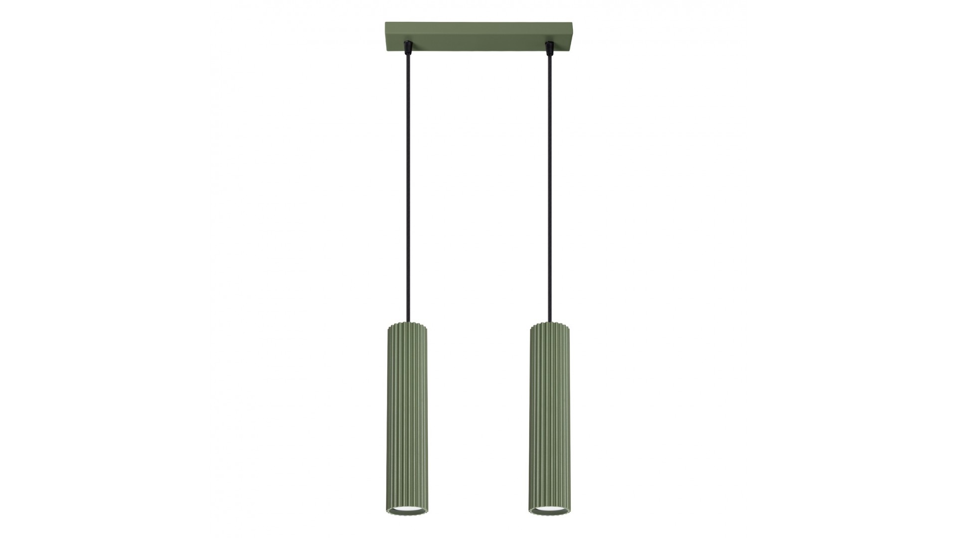 Lampa wisząca KARBON 2 zielona oliwka Sollux SL.1612