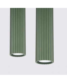 Lampa wisząca KARBON 2 zielona oliwka Sollux SL.1612