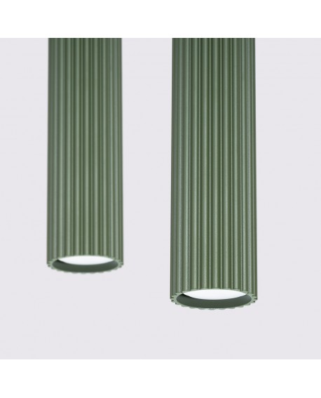 Lampa wisząca KARBON 2 zielona oliwka Sollux SL.1612