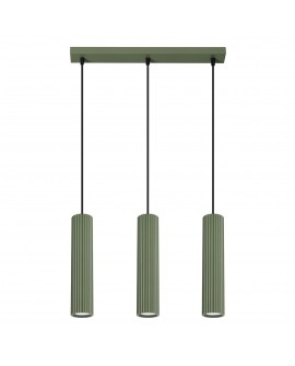 Lampa wisząca KARBON 3L zielona oliwka Sollux SL.1613