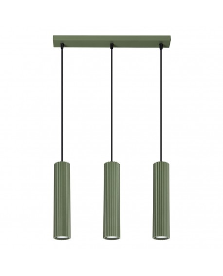 Lampa wisząca KARBON 3L zielona oliwka Sollux SL.1613