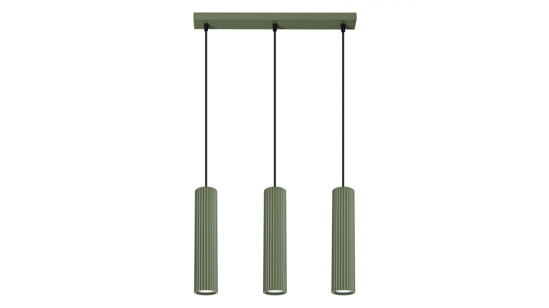 Lampa wisząca KARBON 3L zielona oliwka Sollux SL.1613