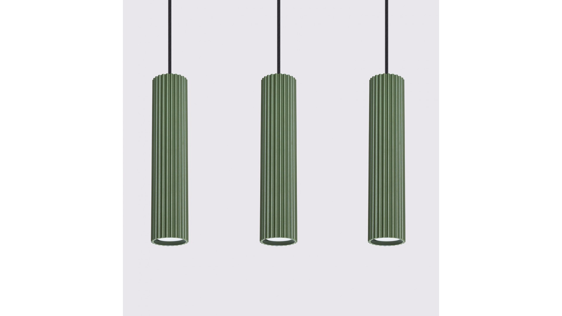 Lampa wisząca KARBON 3L zielona oliwka Sollux SL.1613