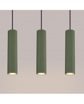 Lampa wisząca KARBON 3L zielona oliwka Sollux SL.1613