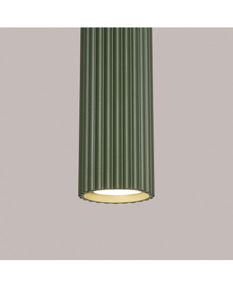 Lampa wisząca KARBON 3L zielona oliwka Sollux SL.1613