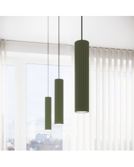 Lampa wisząca KARBON 3L zielona oliwka Sollux SL.1613