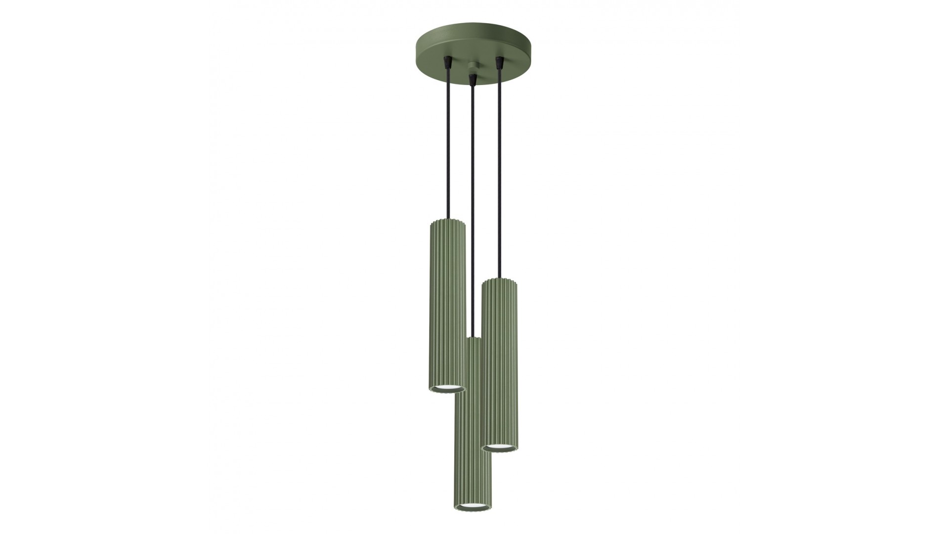 Lampa wisząca KARBON 3P zielona oliwka Sollux SL.1614