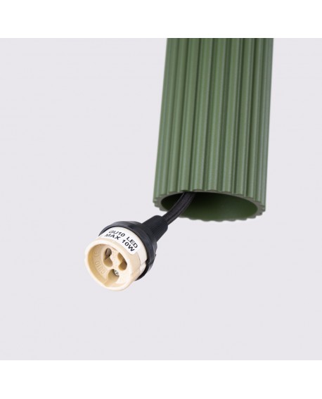 Lampa wisząca KARBON 3P zielona oliwka Sollux SL.1614