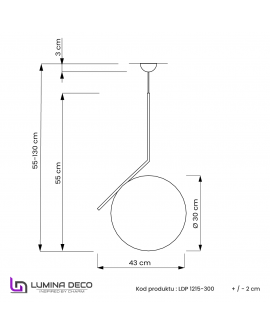 LAMPA WISZĄCA NOWOCZESNA ZŁOTA SORENTO D30 LUMINA DECO