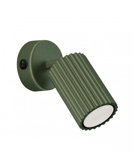 Kinkiet KARBON zielony oliwkowy z włącznikiem Sollux SL.1617