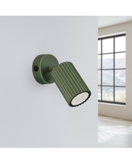 Kinkiet KARBON zielony oliwkowy z włącznikiem Sollux SL.1617