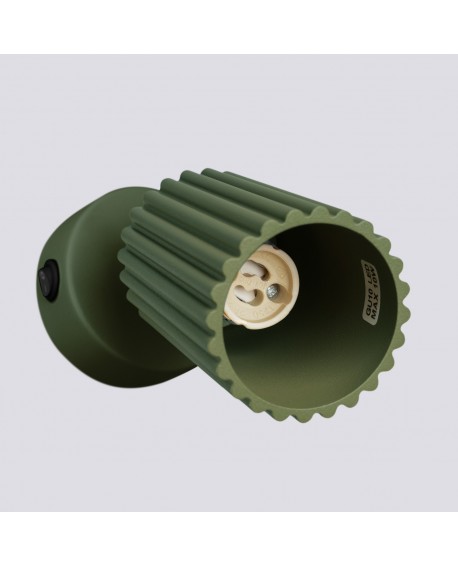 Kinkiet KARBON zielony oliwkowy z włącznikiem Sollux SL.1617