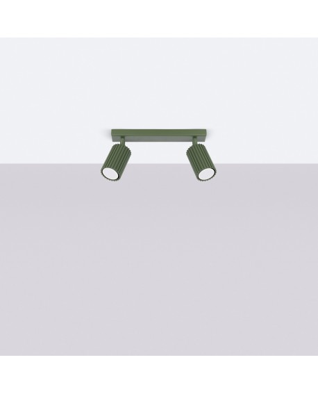 Plafon KARBON 2 zielony oliwkowy Sollux SL.1618