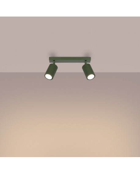 Plafon KARBON 2 zielony oliwkowy Sollux SL.1618