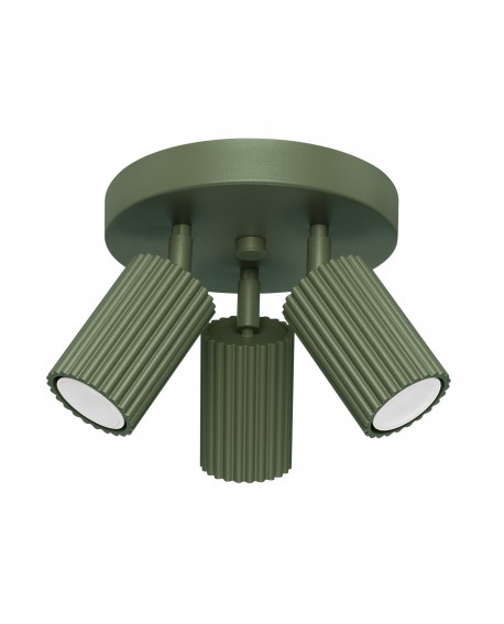 Plafon KARBON 3P zielony oliwkowy Sollux SL.1620